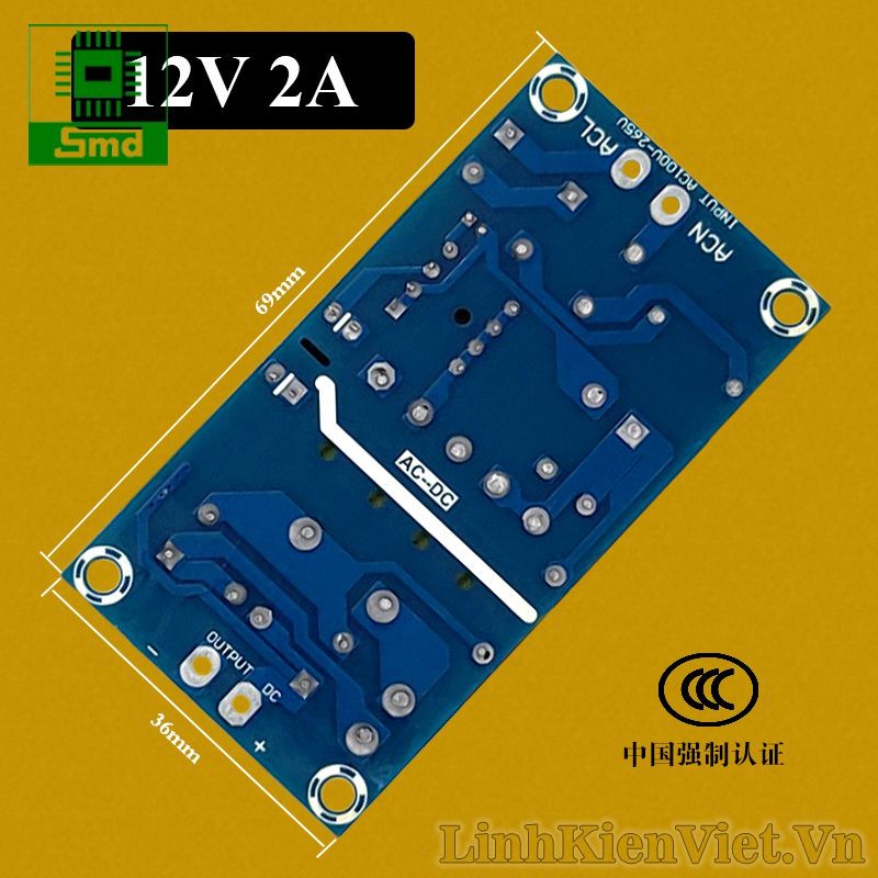 Module nguồn xung 24W AC-DC (12V-2A)