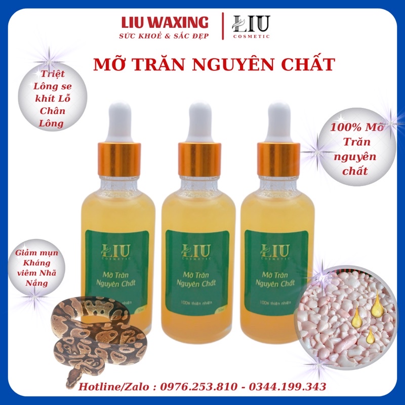 [CHAI 50ML] Mỡ Trăn nguyên chất 100% - MỠ TRĂNG LIU COSMETIC triệt lông , SIÊU THỊ GIÁ SỈ THY THY