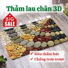 Thảm Lau Chân In Hình 3D Cực Hot (Giao màu ngẫu nhiên)