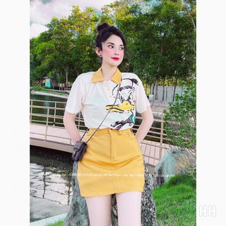 Set áo phông hình chân váy kaki