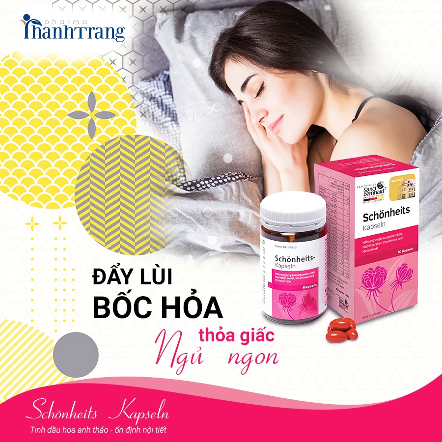 Tinh dầu hoa anh thảo Schonheits Sanct Bernhard ổn định nội tiết tố, đẹp da hộp 60 viên - Đức