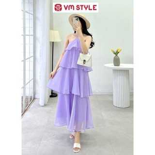 Đầm voan 2 dây VM Shop cổ yếm 4 tầng đi biển thời trang hè 08643 - 22VD04KI1601