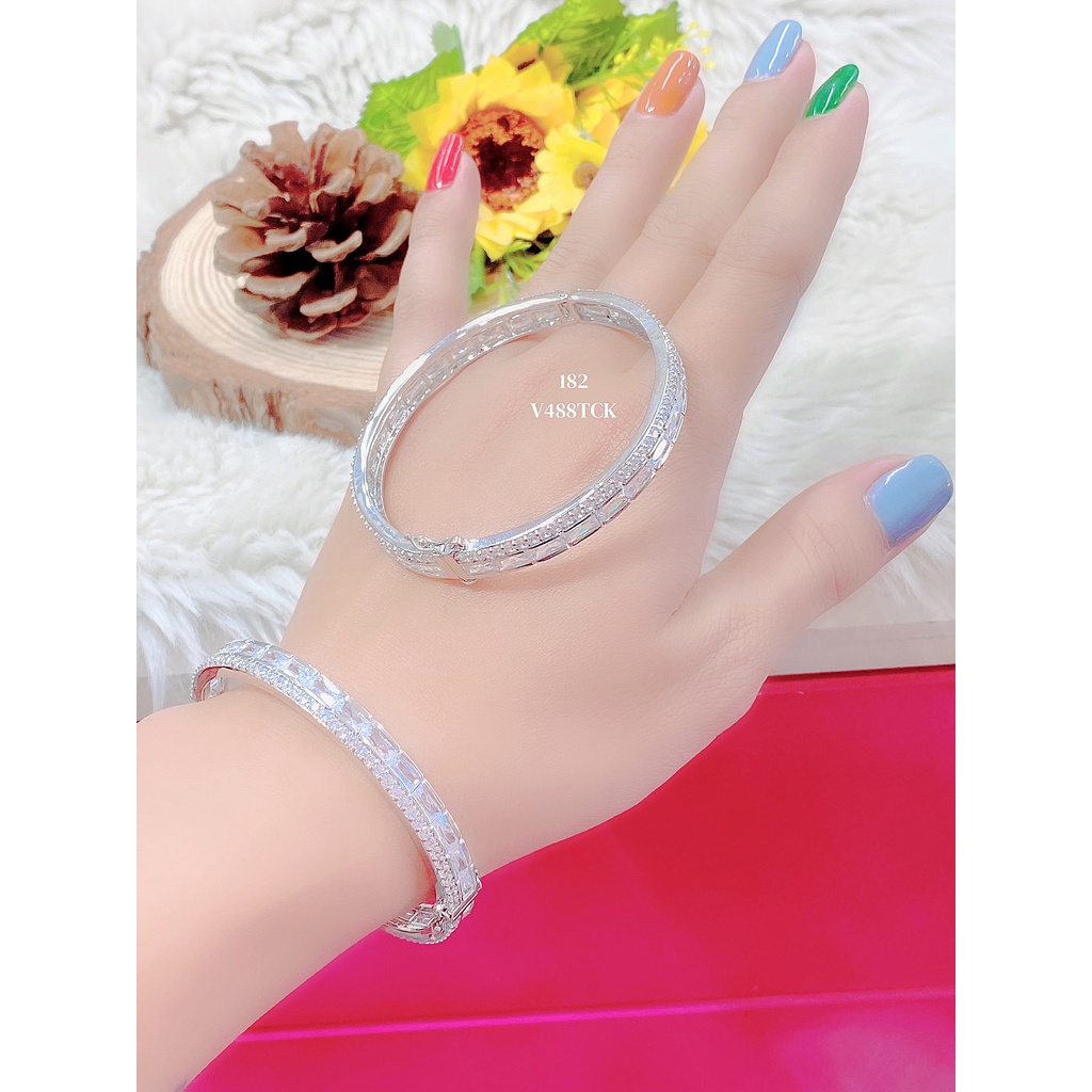 Vòng tay nữ UHA, lắc tay bền màu thiết kế cao cấp sáng lấp lánh V488