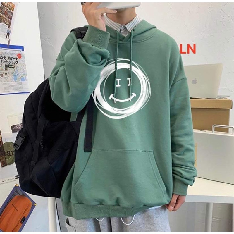 Áo hoodie mặt cười mắt I LN11