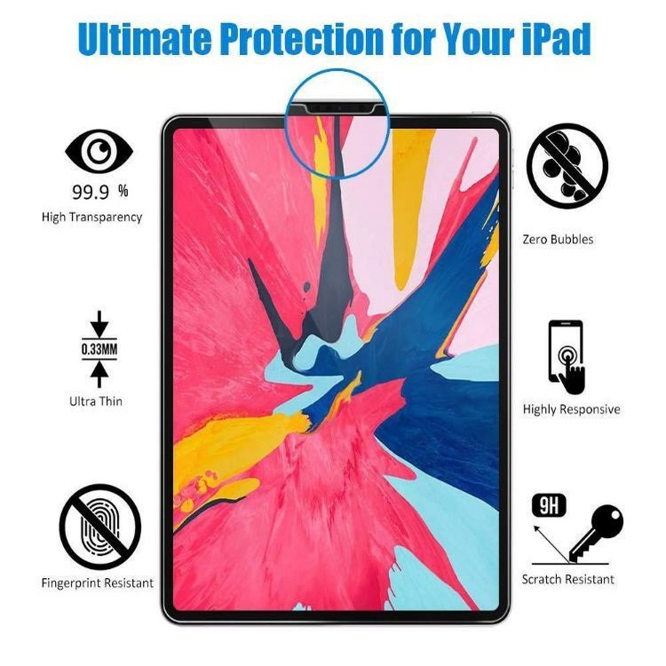 Dán kính cường lực cho iPad Pro 11/12.9 inch 2020/2021 M1, Air 3/4 (10.5/10.9 inch), iPad Mini 2019/Gen 6/7/8/9 (10.2&quot;)