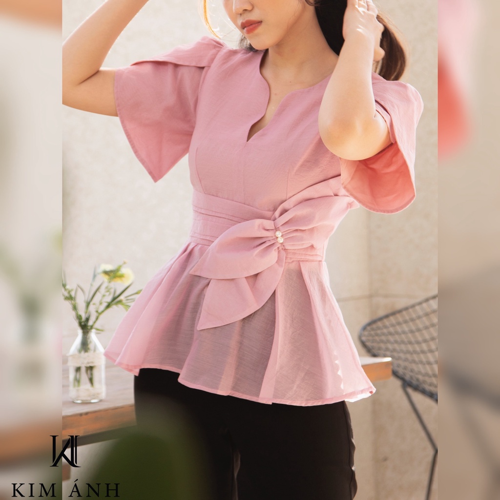 Áo Kiểu Thiết Kế Nữ Kim Ánh Woori Top Trẻ Trung, Thanh Lịch | BigBuy360 - bigbuy360.vn