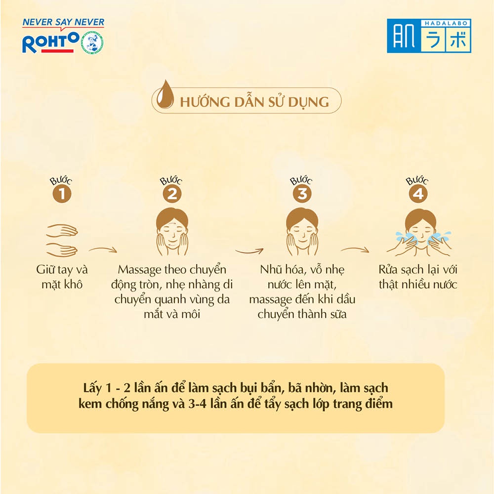 Dầu tẩy trang dưỡng ẩm Hada Labo Gokujyun Cleansing Oil 200ml