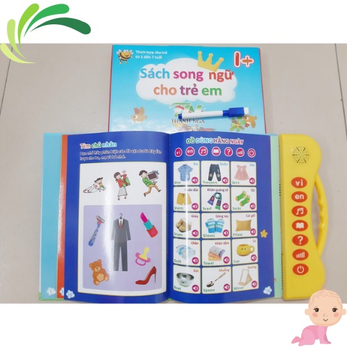 Sách Tập Đọc Cho Bé - Sách Nói Điện Tử Song Ngữ Tiếng Việt Và Tiếng Anh Kích Thích Tư Duy Ngôn Ngữ
