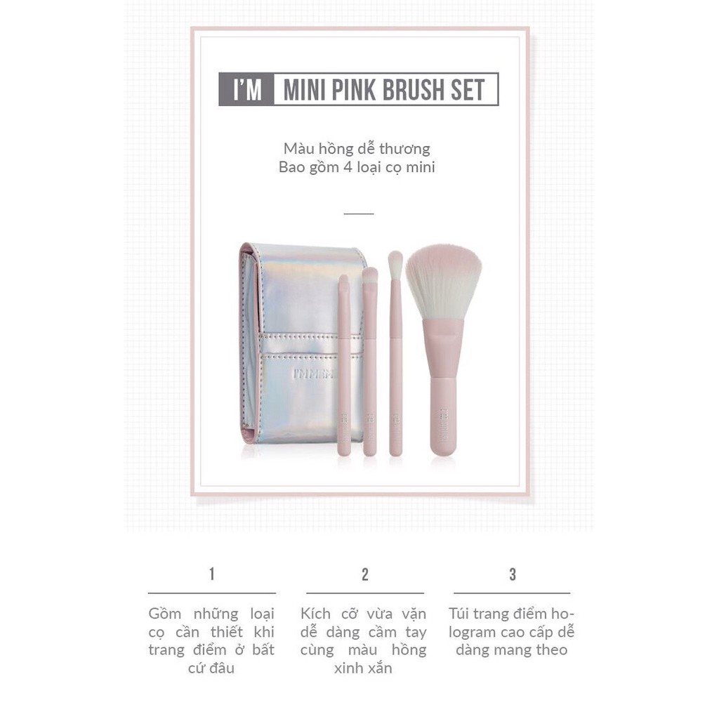 Bộ Cọ I'm Meme I'm Mini Pink Brush Set