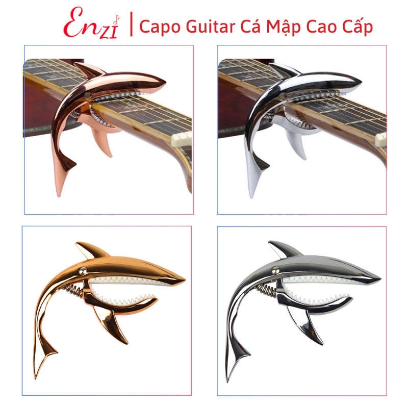 Kẹp capo guitar cá mập cao cấp dành cho đàn ghita acoustic, classic Enzi