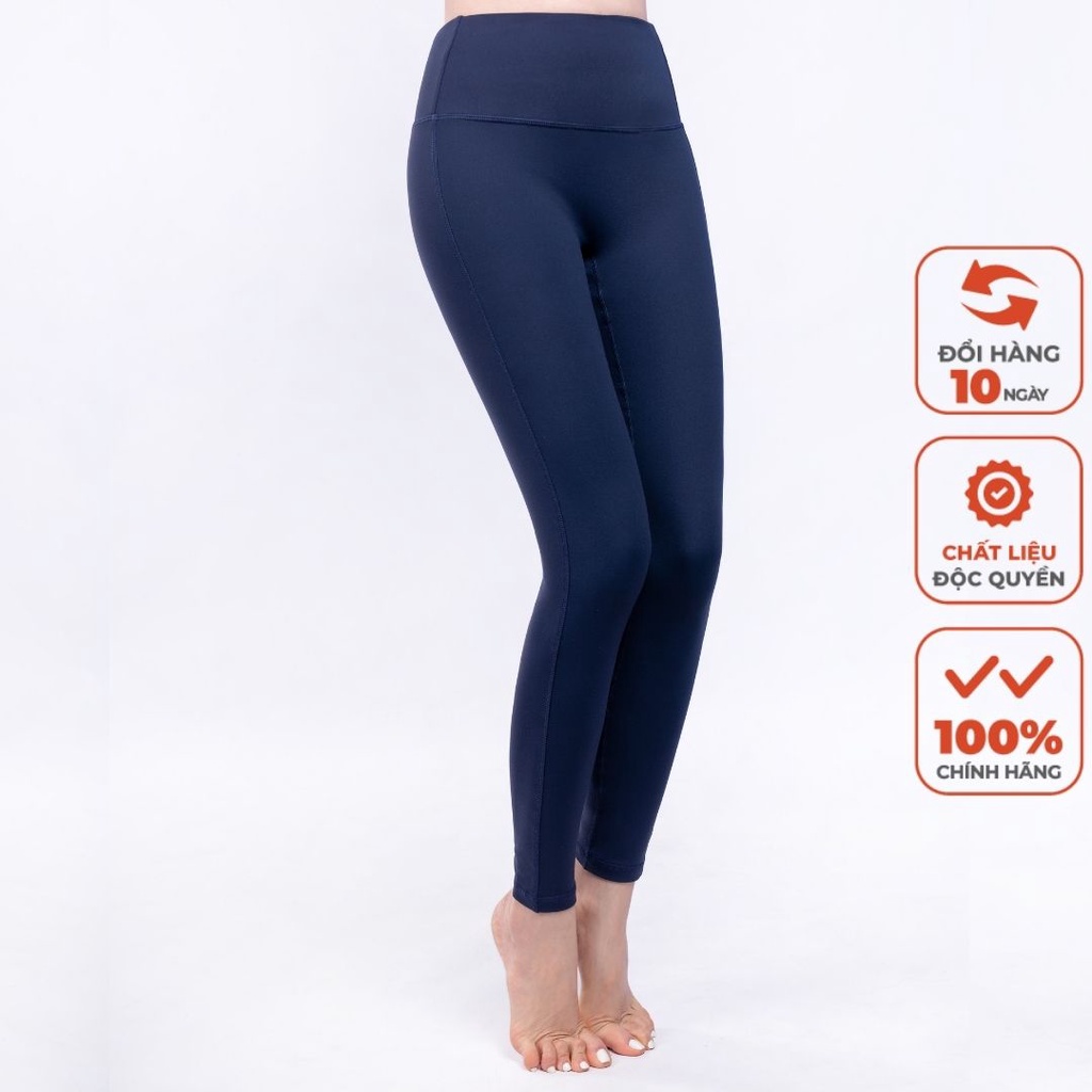 Quần Legging Livan Sport Fitme Plus Màu Tím Than Tập Gym Yoga Cạp Cao Tôn Dáng