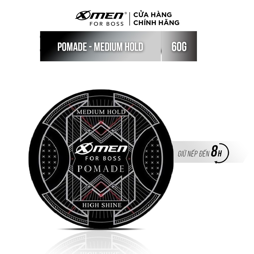 Pomade tạo kiểu tóc X-Men For Boss Medium Hold - Vuốt ngược sành điệu 60g