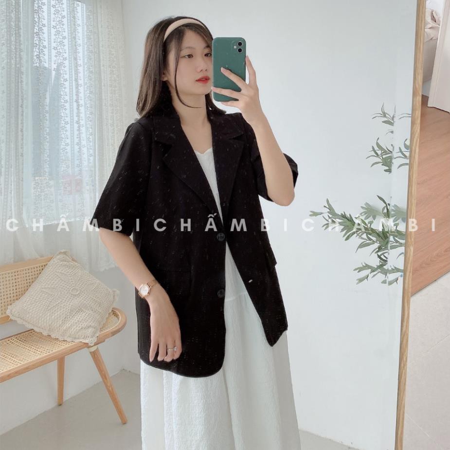 Áo khoác blazer A.016, áo khoác cổ vest cộc tay Hàn Quốc