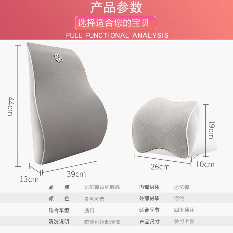 Bộ Gối Tựa Đầu Và Lưng Bằng Xốp Dùng Trên Xe Hơi
