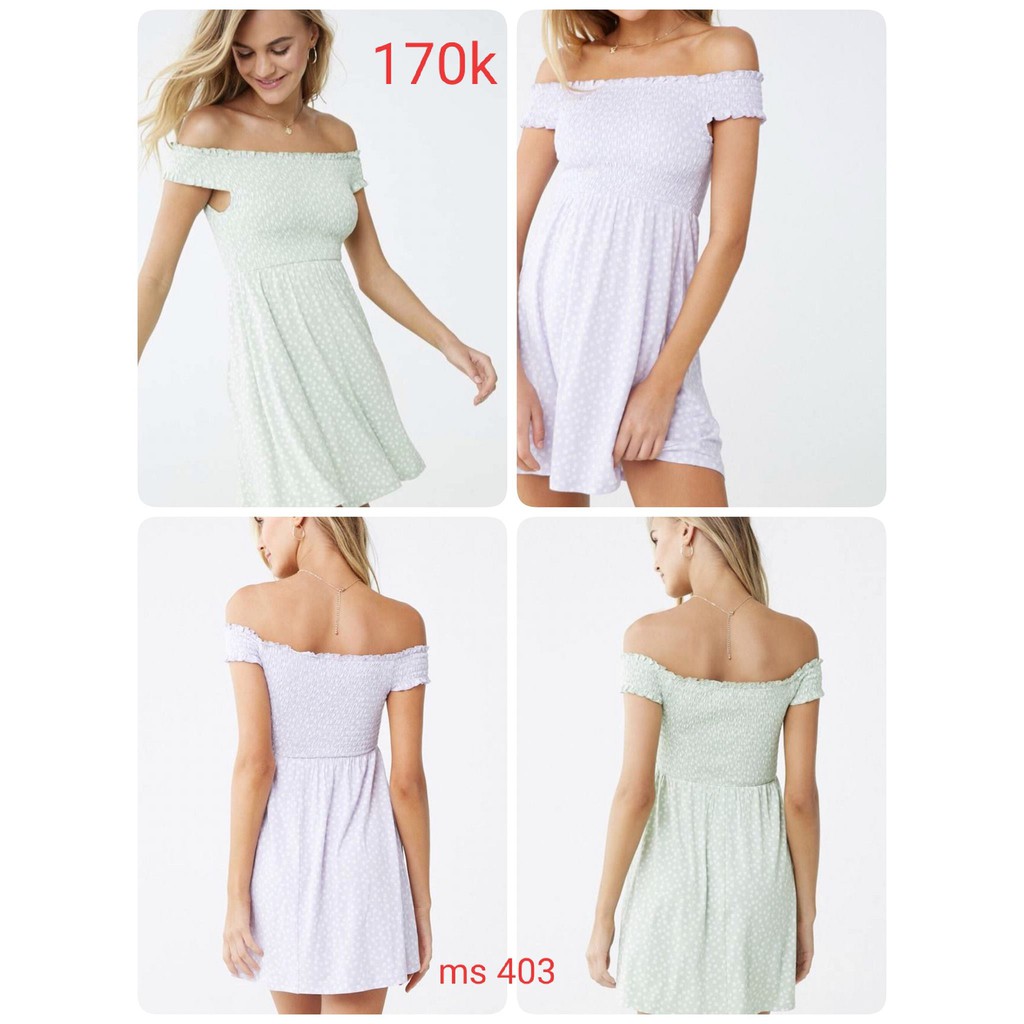 Đầm trễ vai dún thun VNXK