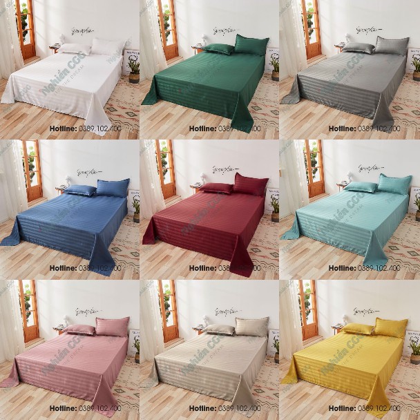 ( Nhiều Mẫu Mới Hot 2021) Set 3 Món Ga Gối Cotton 3F Hàng Cao Cấp Nhập Khẩu Chuyên Dùng Cho Ks Homestay