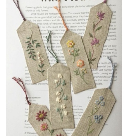 DIY Kẹp sách thêu hoa lá - KIT THÊU TAY THỦ CÔNG COMBO kẹp sách hoa cỏ mùa THU- MIE handmade shop