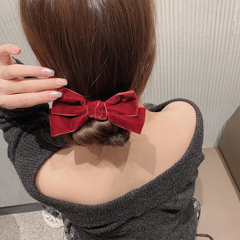 Dụng cụ cố định tóc đính nơ cô nàng Hàn Quốc cổ điển TOC32