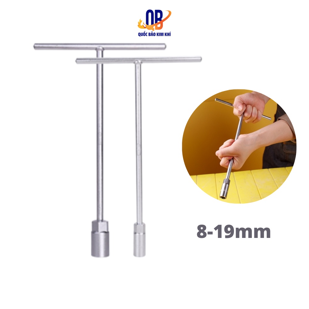 Cần Chữ T Deli Cao Cấp - Tay Vặn Khẩu Chữ T Vặn Đai Ốc, Ê Cu Và Lục Giác T8mm - T19mm - 1 chiếc