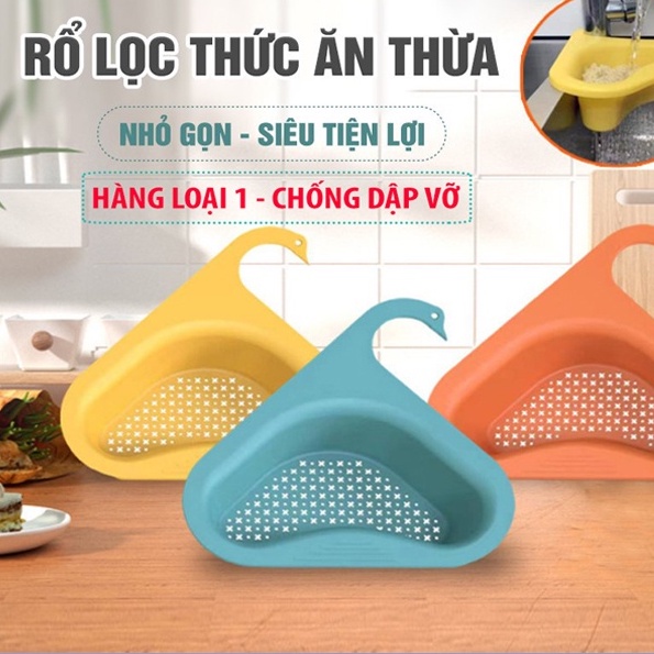 Khay Lọc Rác Gắn Bồn Rửa Bát Hình Thiên Nga, Rổ Nhựa Gắn Bồn Rửa Đa Năng, Khay Lọc Thức Ăn Thừa Tiện Dụng 88302