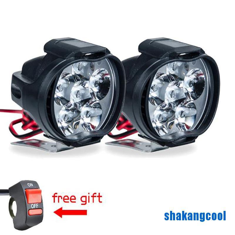 1 Cặp Đèn Pha 6 Bóng Led Siêu Sáng Cho Xe Máy