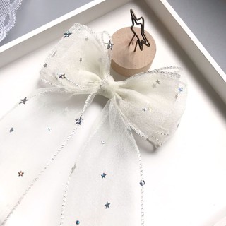 Kẹp trắng nơ ngôi sao tiểu thư ❤️Cột Kẹp Nơ Tóc Đẹp❤️Búi tóc / Hoa cài Tóc Đẹp/ Kẹp đính đá/ Phụ kiện cho nữ/ TRANG ĐIỂM