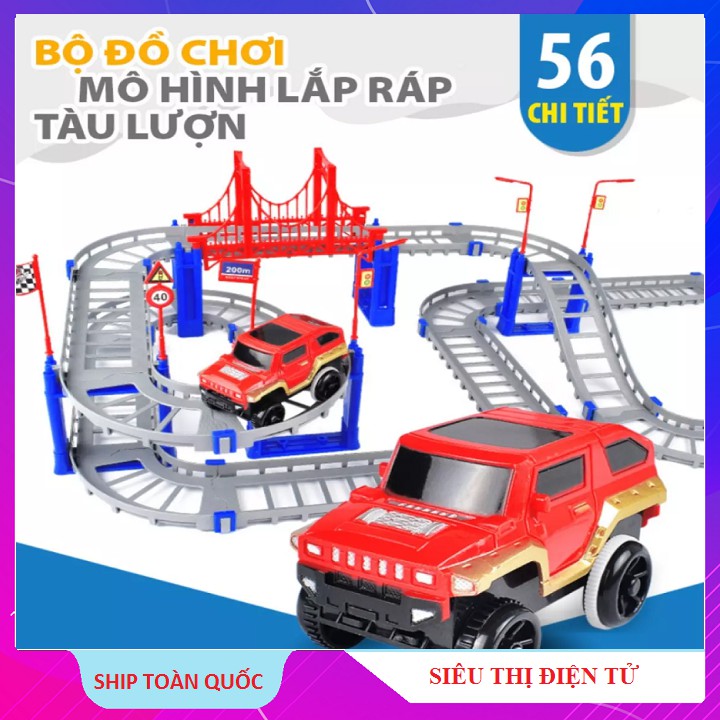 Bộ Đồ Chơi Đường Đua Ôtô Lắp Ghép, Thông Minh 56 Chi Tiết Cho Bé Thỏa Sức Sáng Tạo - Đường Đua Mô Hình Lắp Ráp