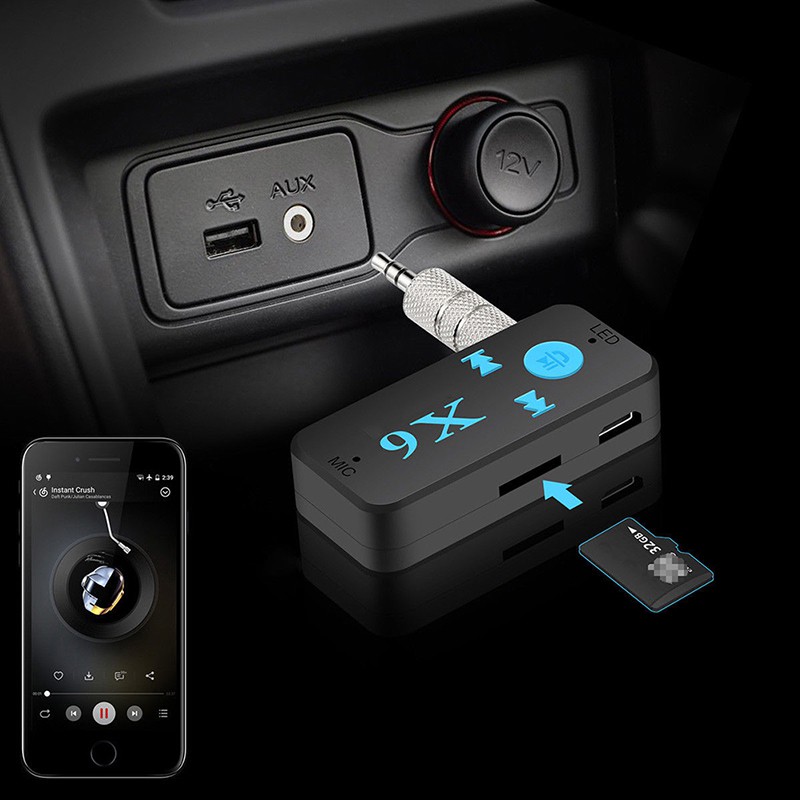 Thiết Bị Nhận Tín Hiệu Bluetooth X6 Jack 3.5mm Cho Xe Ô Tô