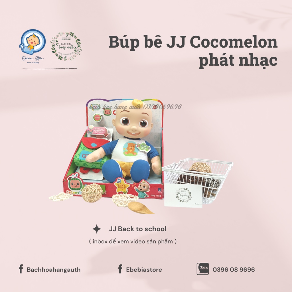 [ Hàng Mỹ ] Đồ chơi búp bê JJ Cocomelon có nhạc chính hãng, giúp bé vừa chơi vừa học tiếng anh hiệu quả