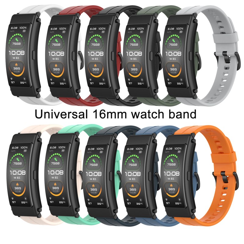 Dây Đeo Silicon 16mm Cho Đồng Hồ Huawei Talkband B3 B6 Timex