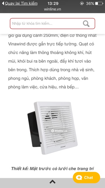 Quạt thông gió gắn tường 150, 200, 250 vinawind Thống Nhất