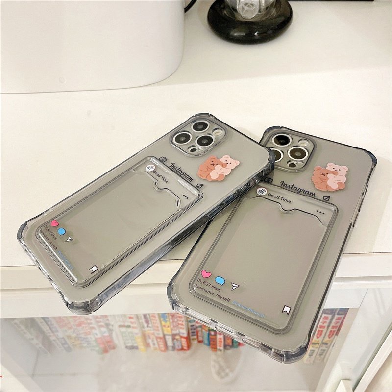 Ốp điện Thoại TPU đựng Thẻ Ngân Hàng Thích Hợp Cho IPhone 11 Pro Max 12 Pro Max 13 Pro Max Xr X Xs Max 6 6s Plus 7 8 Plus