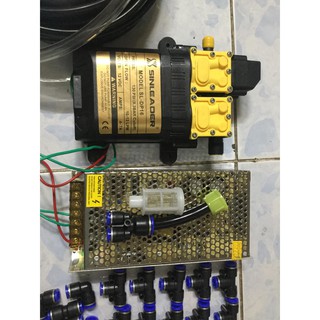 Bộ phun sương gồm bơm sinleader đôi-nguồn tổ ong 12v  - béc-dây