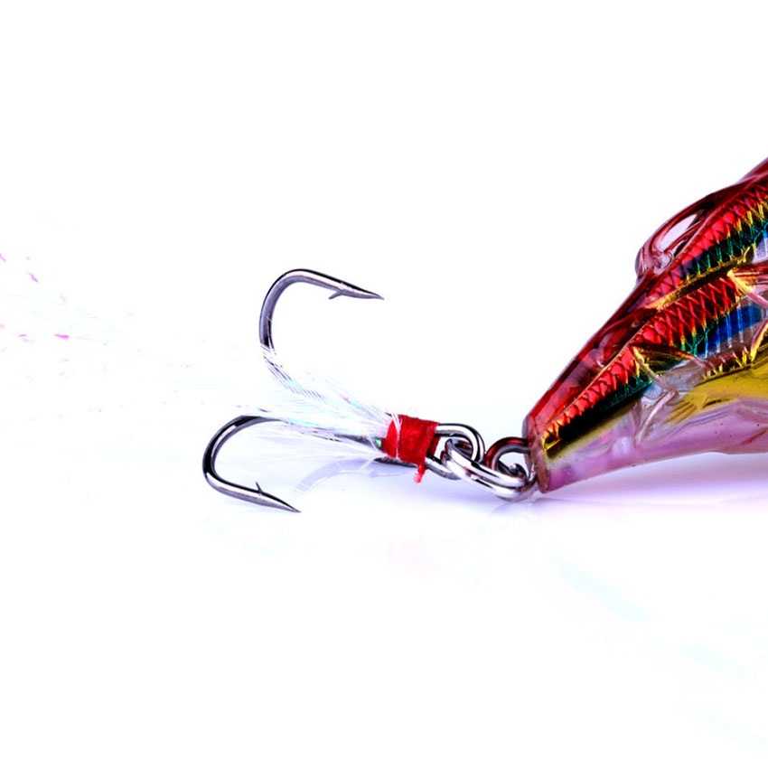 [1PCS  Group Fishes Hard Bait Fishing Lure][ 7.5cm 9g Crankbaits Floating Artificial  6# Feather Hook][ Crank Wobbler Isca Artificial Bass Pike]