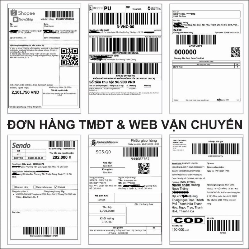 ( Cuộn 350 đơn)Giấy In Nhiệt Tự Dính A6 Cuộn 350 tờ Có Sẵn Lớp Dán, In Đơn Thương Mại Điện Tử