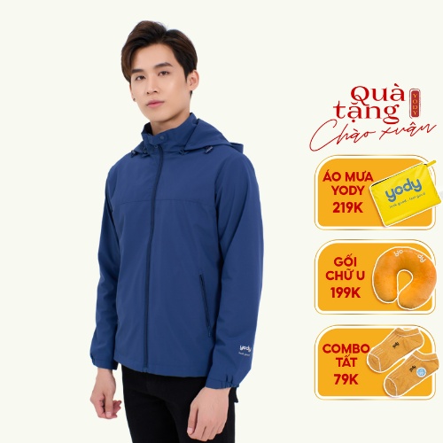 Áo khoác nam YODY 2 lớp đẹp cản gió cản bụi chống thấm nước chất kaki giữ ấm tốt AKM4027