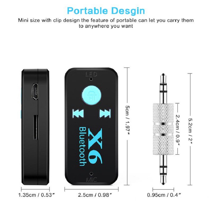 Bộ thu phát nhạc Bluetooth X6 - Usb Bluetooth X6