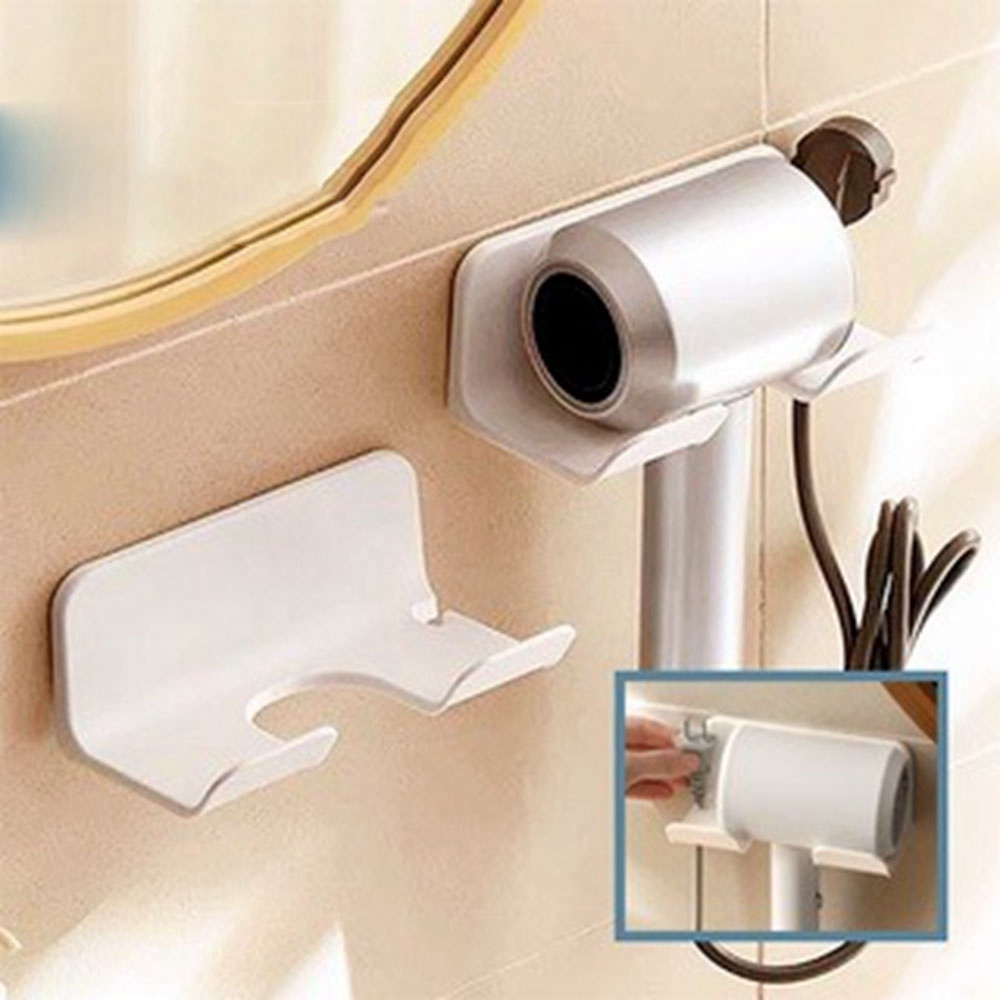 Giá Đựng Máy Sấy Tóc Đa Năng Dán Tường Không Cần Đục Lỗ Tiện Dụng Cho Nhà Tắm