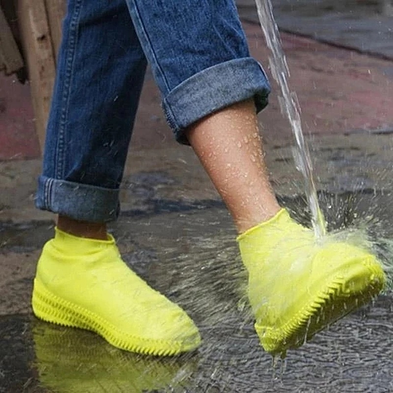 1 Cặp Bọc Giày Đi Mưa Unisex Bằng Silicone Chống Trượt Chống Nước