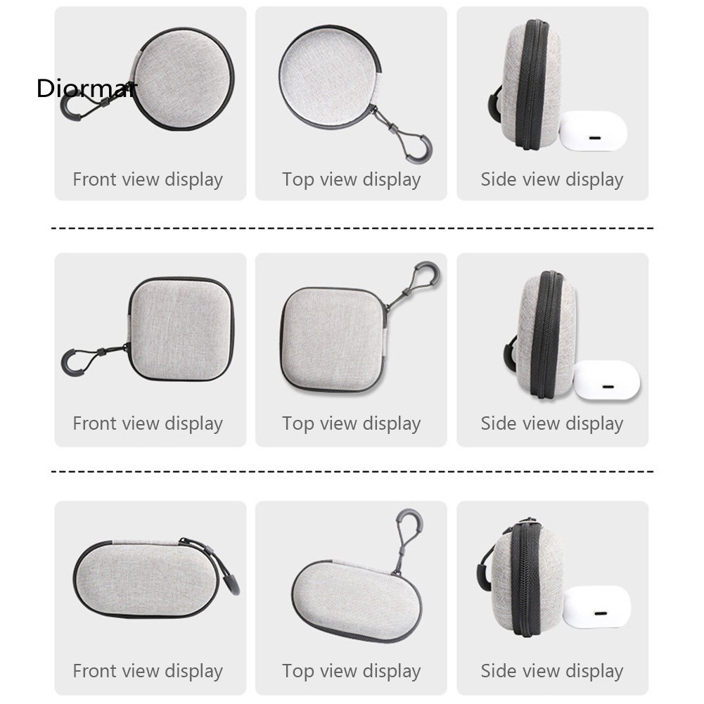 Set 2 Túi Đựng Tai Nghe Không Dây Có Khóa Kéo Tiện Dụng