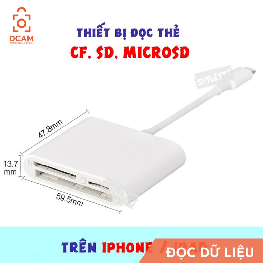 THIẾT BỊ ĐỌC THẺ NHỚ CF/SD/TF CHO IPHONE, IPAD, IPOD