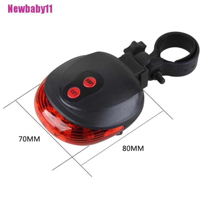 [Newbaby11] 2 Đèn Laser + 5 Đèn LED Cảnh Báo An Toàn Gắn Đuôi Xe Đạp