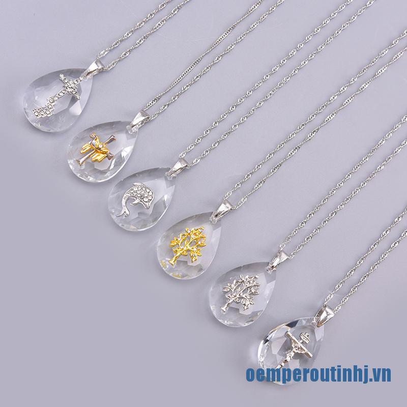 vòng cổ Mặt Chữ Thập Đính Đá Sapphire Thời Trang