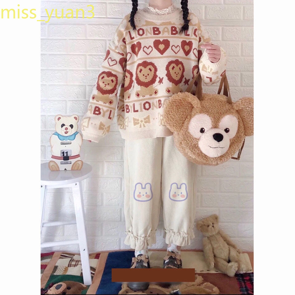 Quần dáng rộng mềm mại thêu họa tiết dễ thương phong cách Nhật Hàn cho nữ | BigBuy360 - bigbuy360.vn