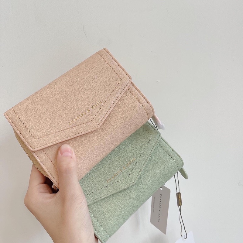 Ví Nữ cầm tay mini ngắn CnK nhỏ gọn bỏ túi nhiều ngăn thời trang da cao cấp dáng bìa thư đựng tiền thẻ