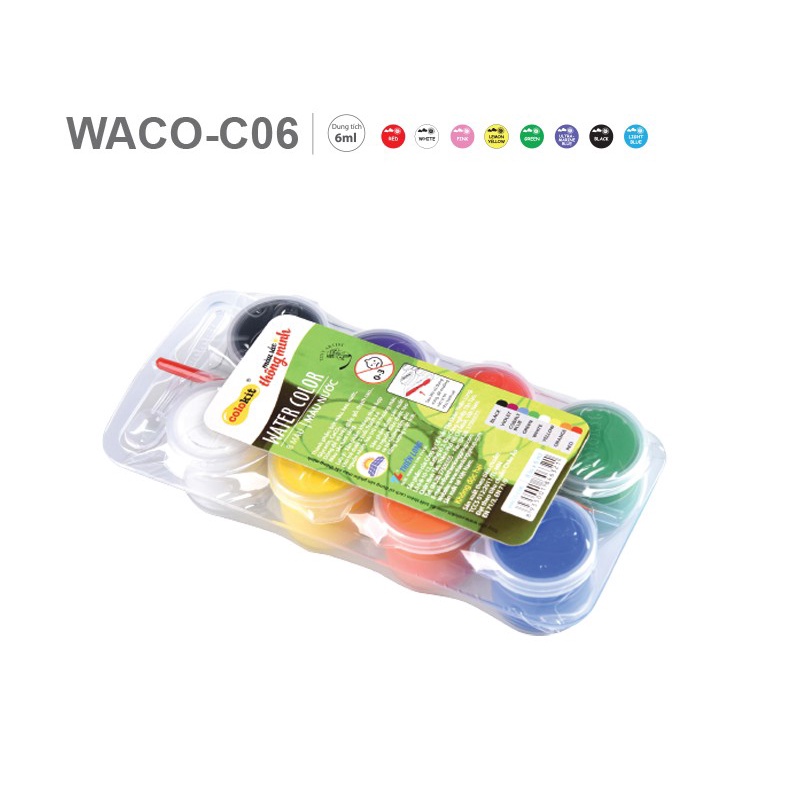 ( 5 Vĩ ) Màu Nước 8 Màu WACO06 Thiên Long Camshop