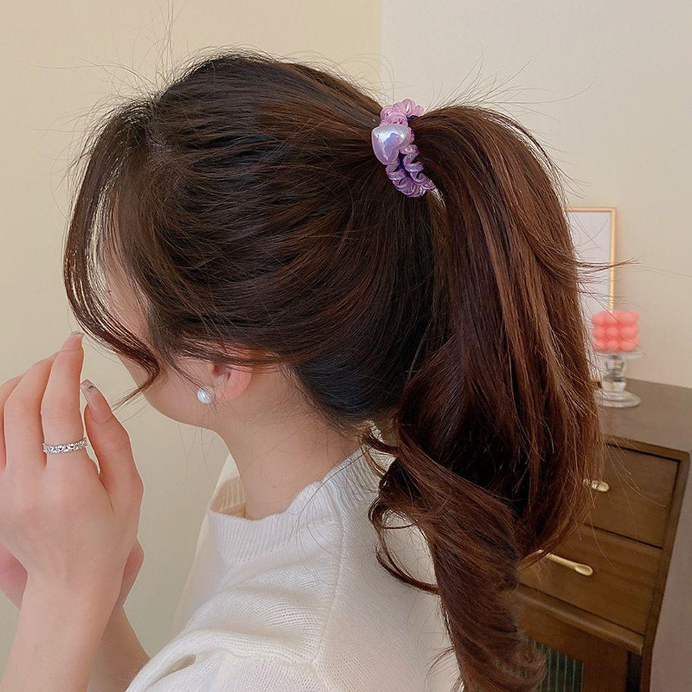 IVORY Dây Buộc Tóc Đuôi Cá Bằng Nhựa Resin Màu Sắc Retro Dễ Phối Đồ Dành Cho Bạn Nữ