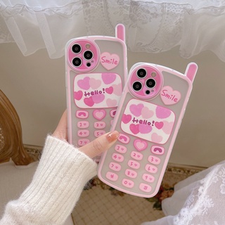 Ốp Điện Thoại Mềm Họa Tiết Trái Tim Màu Hồng Dễ Thương Thời Trang Cho Iphone X Xr Xs 11 12 13 Pro Max Iphone Xr