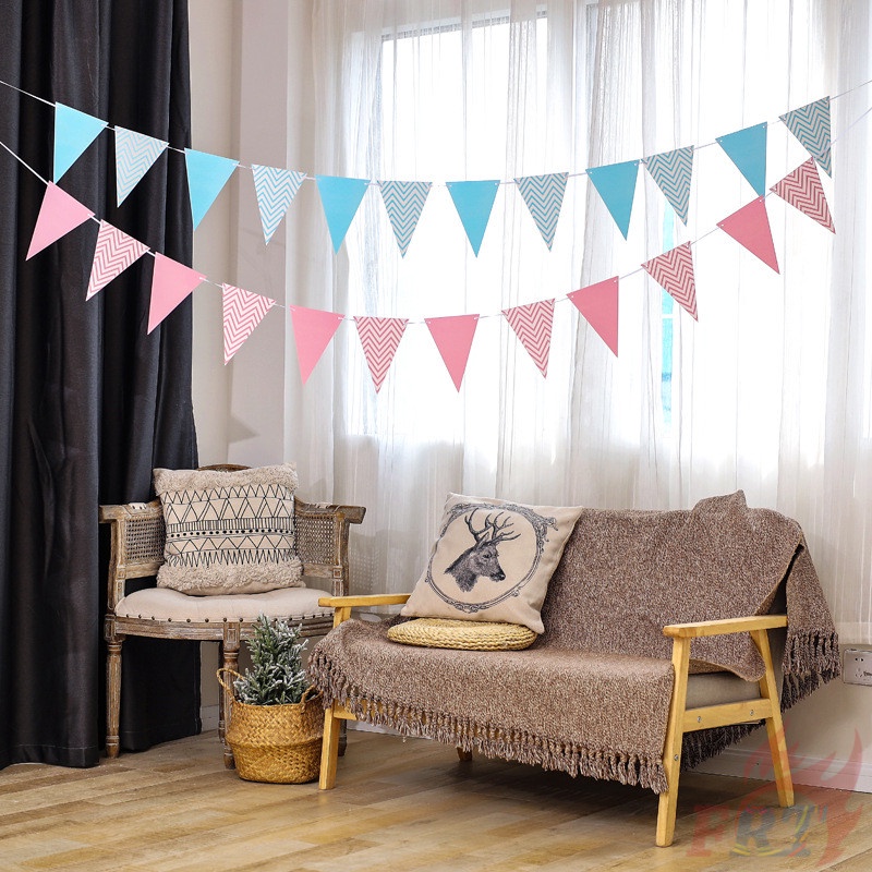 Set 12 dây cờ treo trang trí tiệc nhiều màu sắc