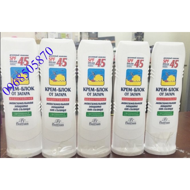 KEM CHỐNG NẮNG VẬT LÝ FLORESAN SPF45 DƯỠNG DA VỚI VITAMIN E VÀ D 125ML CHÍNH HÃNG - 8610